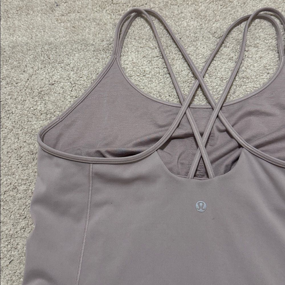 lululemon Free To Be Strappy Tank Built-in Bra Everlux Blush Pink Sz12